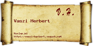 Vaszi Herbert névjegykártya